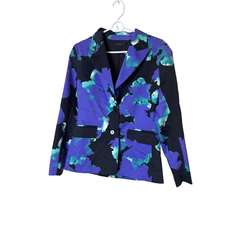 Natori Blazer Womens 8 Multicolor Floral Print‎ One Button Lined Suit Jacket